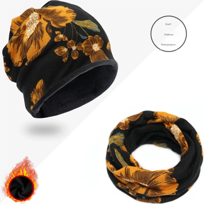 غطاء وشاح سميك للخريف والشتاء، مقاوم للبرد والدافئ، قبعة متراكمة، حماية للرقبة، ركوب الدراجات في الهواء الطلق مقاوم للرياح والقطيفة