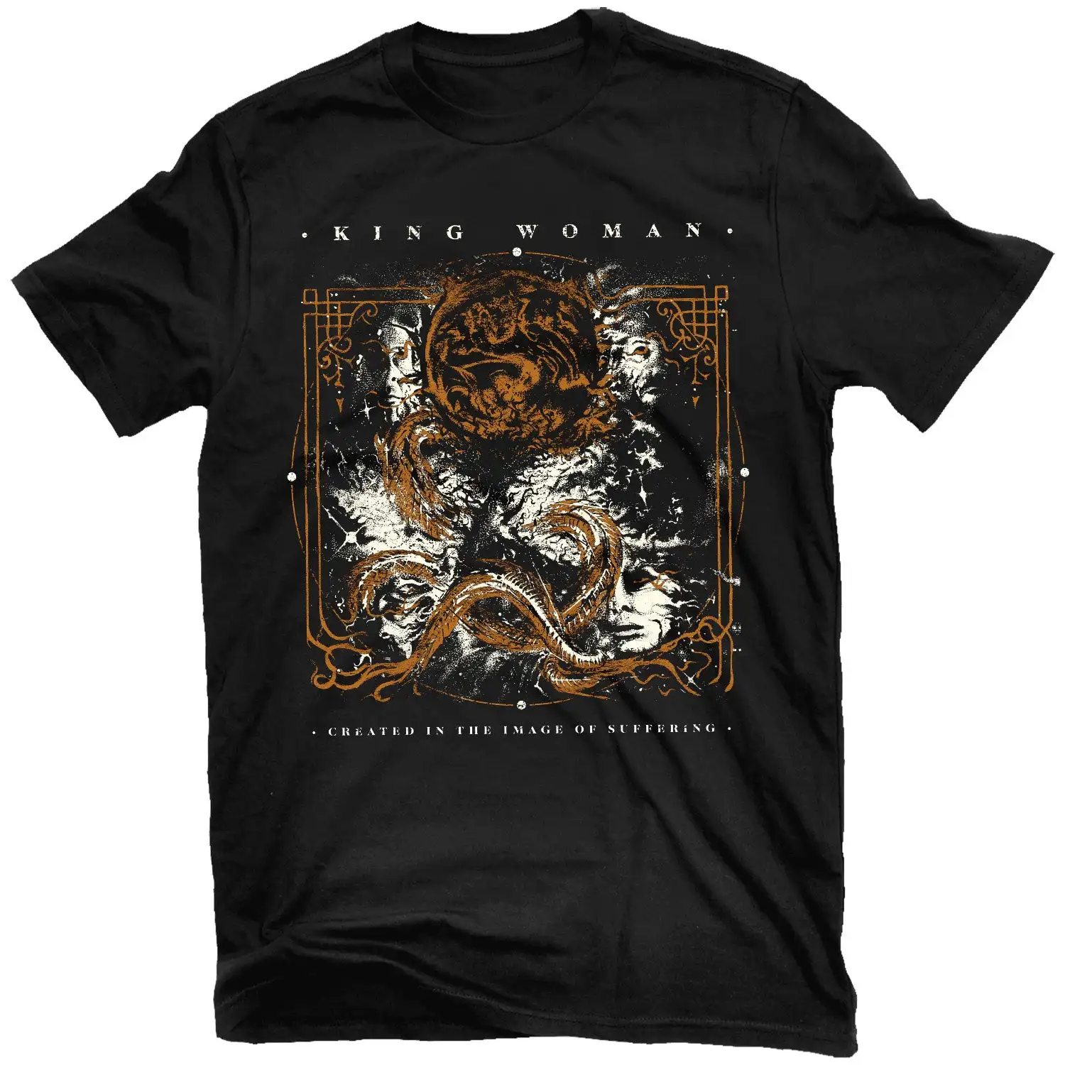 Living Gate  Suffer As One Band Graphic Tee 100% Cotton Round Neck Casual Unisex T-shirt Summer Top