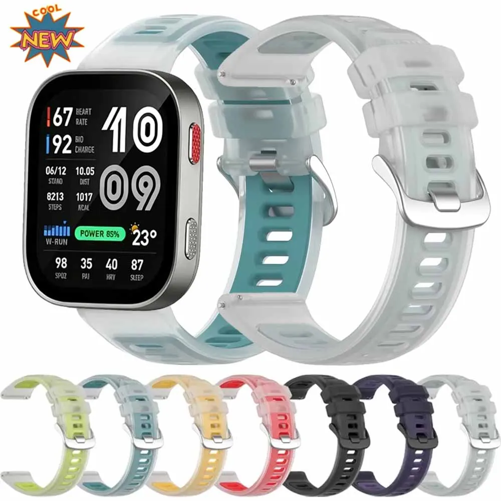 20/22mm Jelly-Farben Silikonarmband für Amazfit Bip Max 6 5/Balance 3 2 Atmungsaktives Armband für Amazfit Active 3 2 Sport Correa