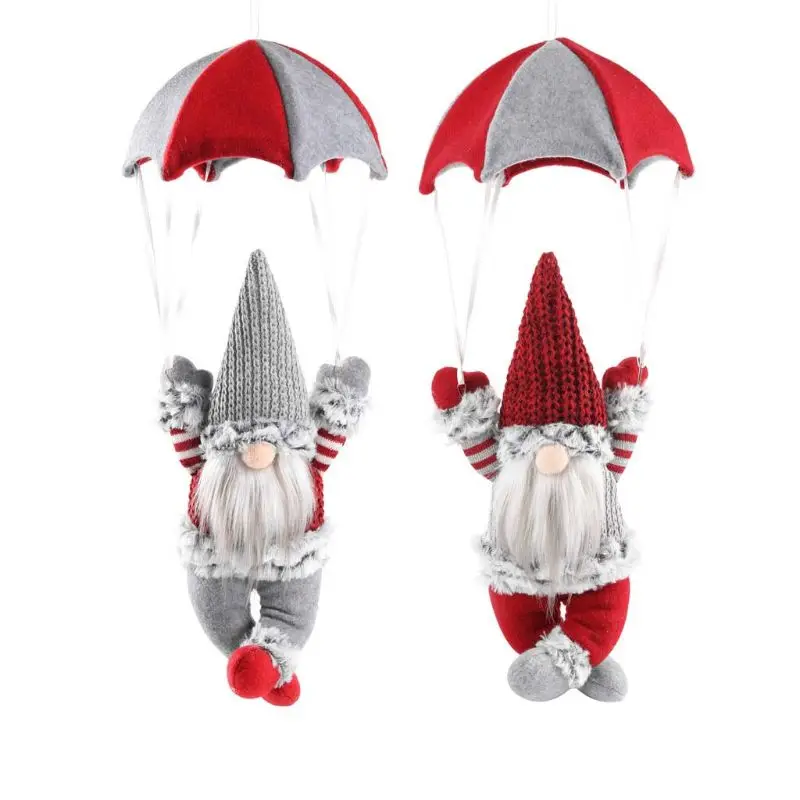 Christmas Swedish Gnome Parachute Hanging Pendant Ornaments Xmas Festival Decoration New Year Supplies