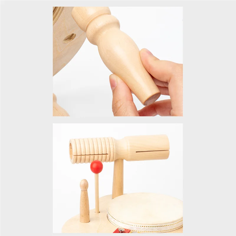 1 conjunto de tambor para crianças brinquedos musicais crianças instrumentos musicais brinquedos sensoriais cor madeira