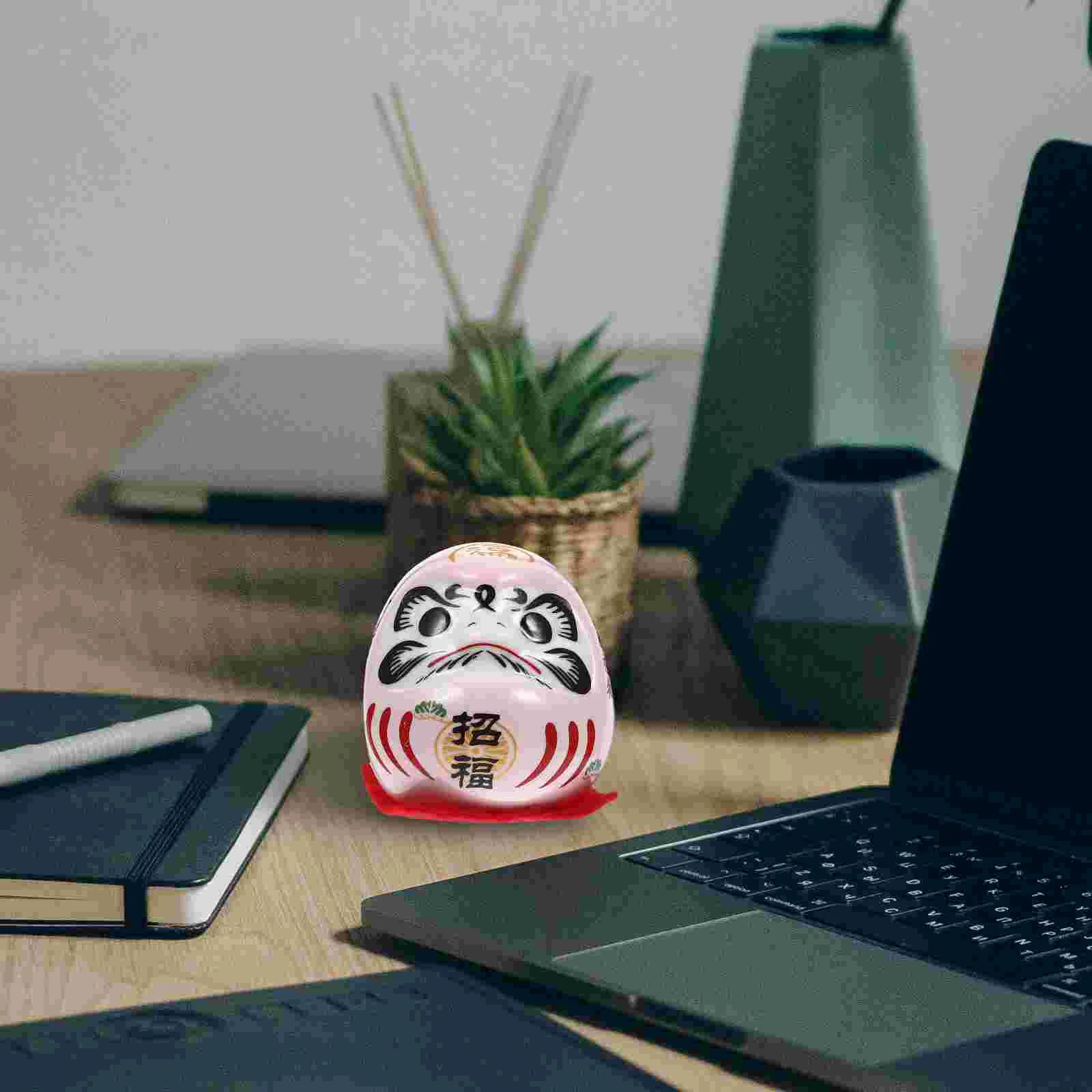 Dharma Eggs Dashboard Decor Crafts Japanese Figurines Ceramic Daruma Ceramics Gift