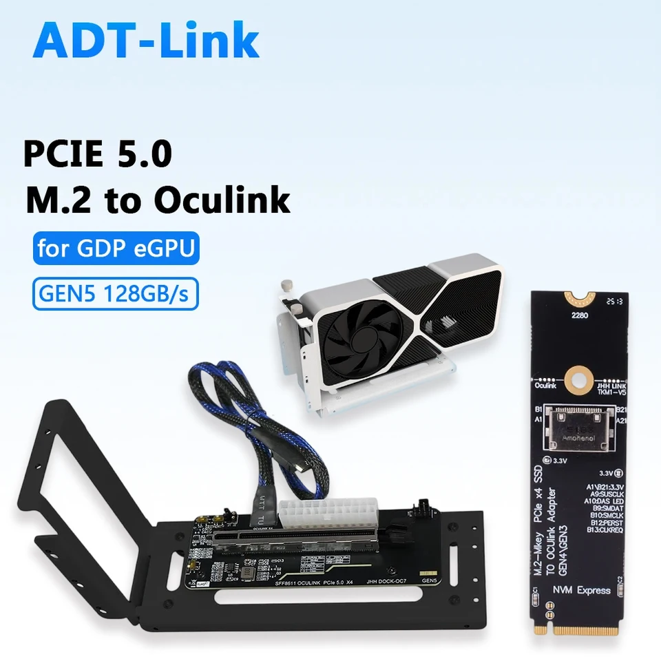 OCuLink eGPU Dock PCIe 5.0 X4 GDP Notebook Laptop External Video