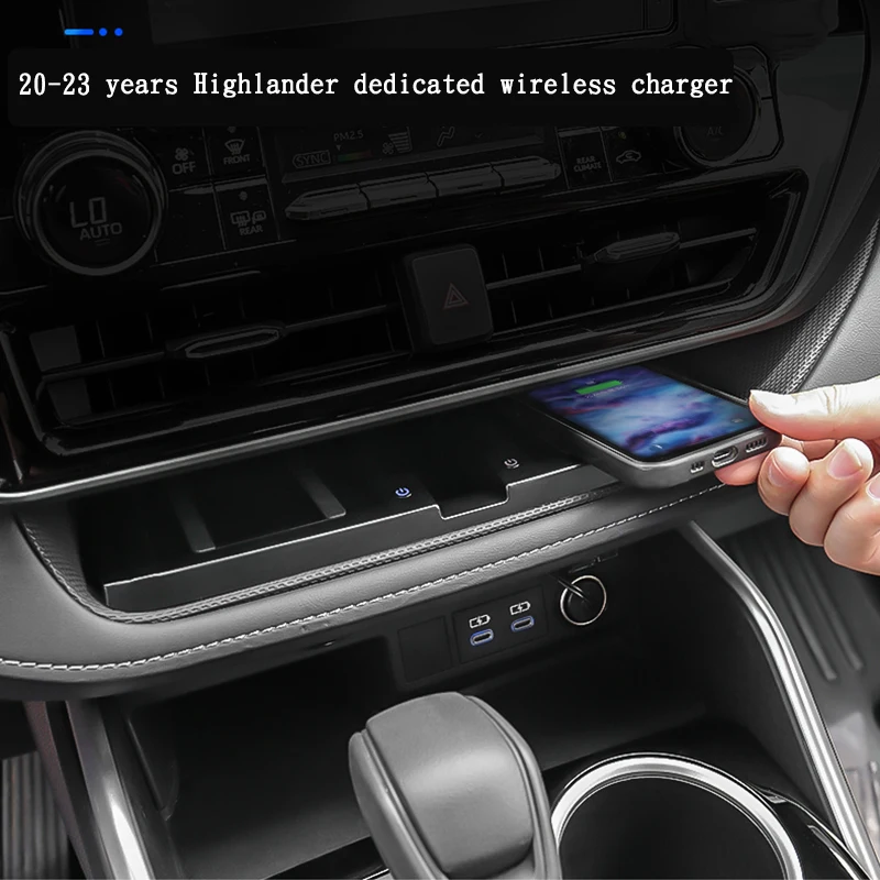 

Suitable for 20-23 years Toyota Highlander dedicated wireless charger, car charging, interior modification products