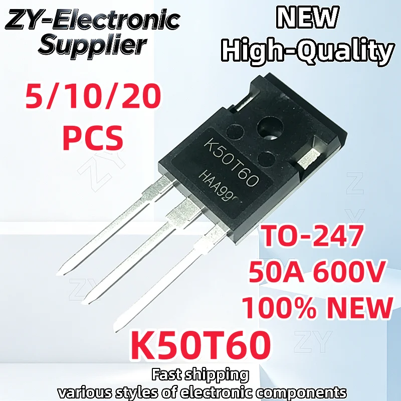 【5-10-20PCS】Brand New K50T60 IKW50N60T TO-247 50A 600V IGBT High-power transistor Best Quality In Stock