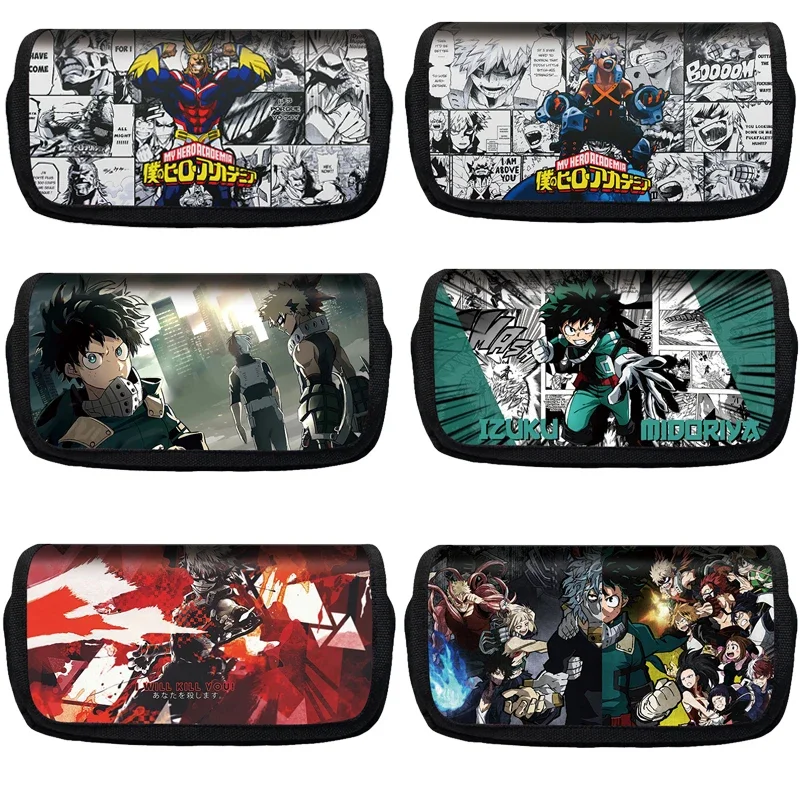 Hot Selling My Hero Academia Pencil Toys Case Large Capacity Canvas Student Creative Pen Case Anime Makeup Bag Wholesale