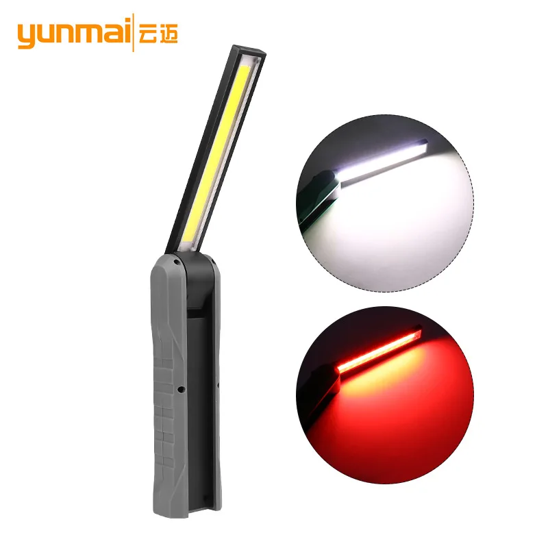 

USB Rechargeable Portable LED Flashlight with Tail Magnet & Dual Color (Yellow/Purple) Light - Ideal for Camping & Emergency Use