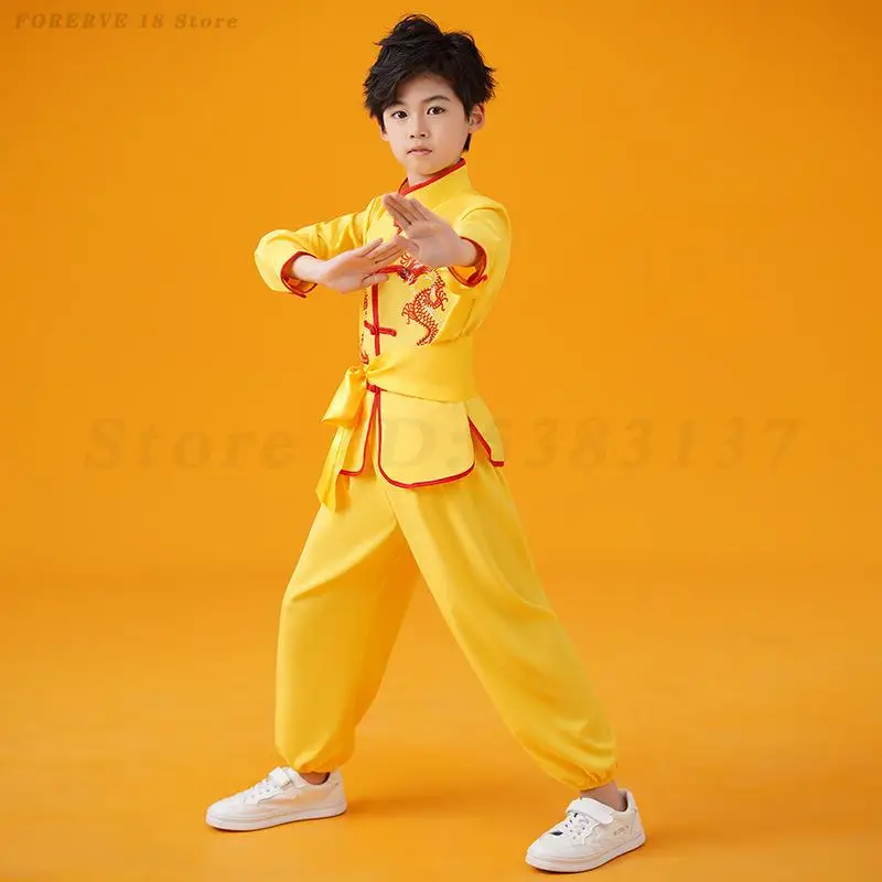 Детская одежда для выступлений на сцене боевых искусств, китайская традиционная униформа для ушу, кунг-фу, детский костюм тай-чи для мальчиков и девочек