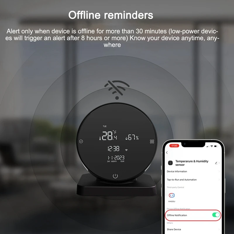 Imagem -05 - Detector de Temperatura e Umidade Recarregável Usb Higrômetro de Quarto do Bebê em Casa Display Lcd Controlador ir Preto Tuya Wi-fi