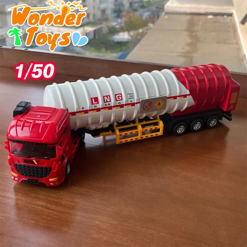 

1/50 масляный танкер, игрушка, литая под давлением газовая модель грузовика, имитация транспортной техники, инерционные игрушечные игры для мальчиков и детей