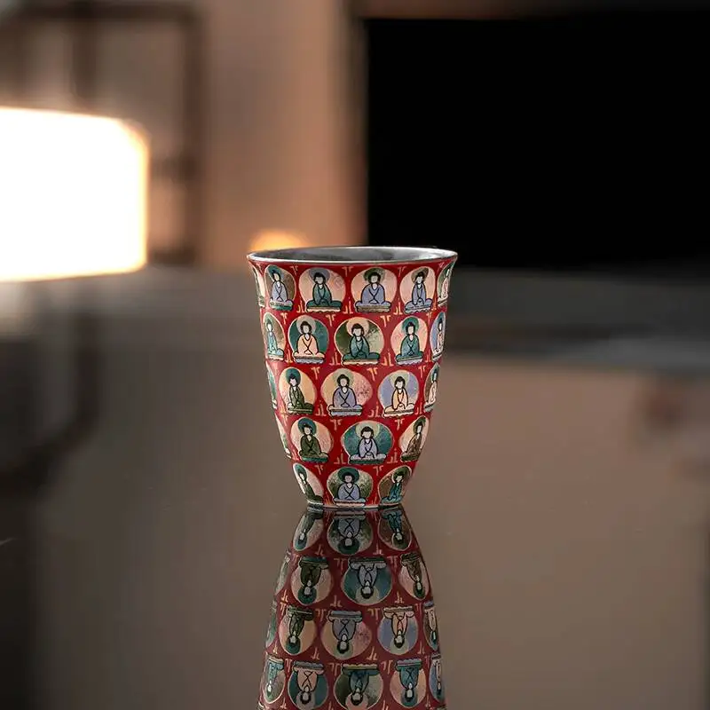 Ancient Dunhuang Thousand Buddhas Small Capacity Guest Tasting Kung Fu Set, Tea Cup, Chinese Style