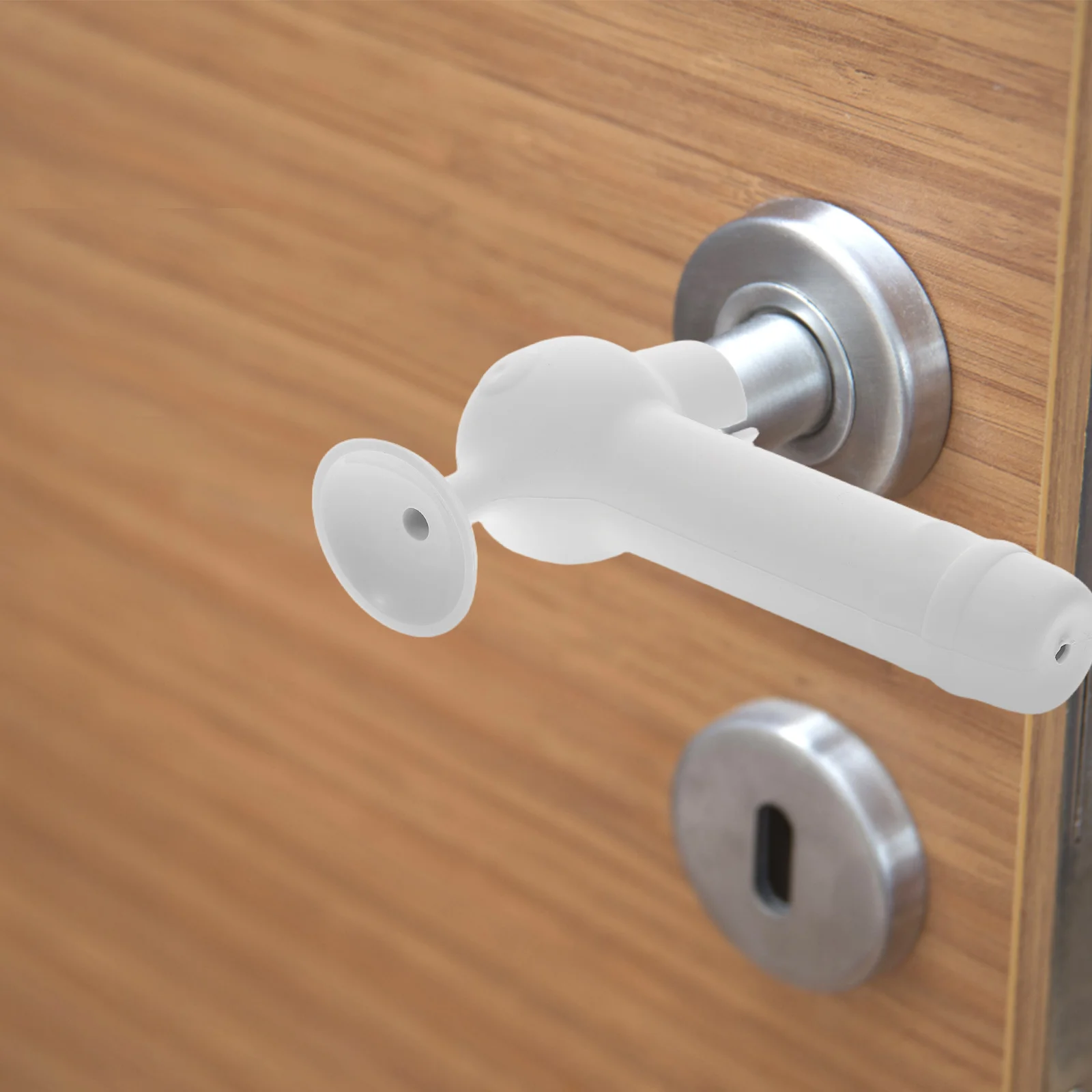 

Silicone Door Handle Covers White Anti-Collision Protection For Home Office Baby Safety Universal Fit Nonslip Tool-Free