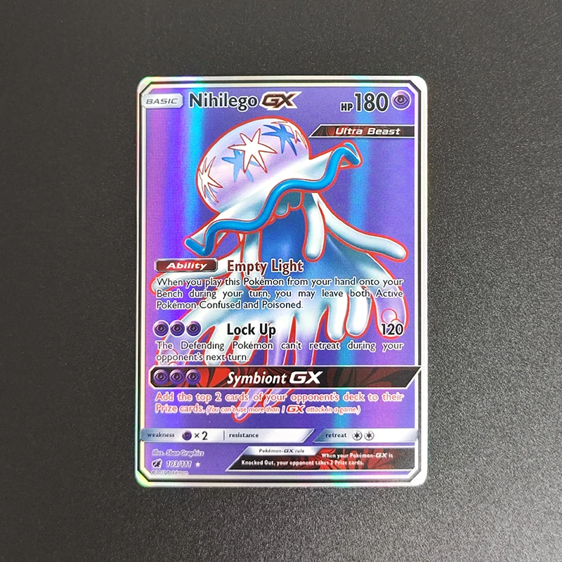 20PCS/Set DIY PTCG English Xurkitree Nihilego Buzzwole Dusk Mane Necrozma Solgaleo Pheromosa GX Hobby Collection Flash Card Toy