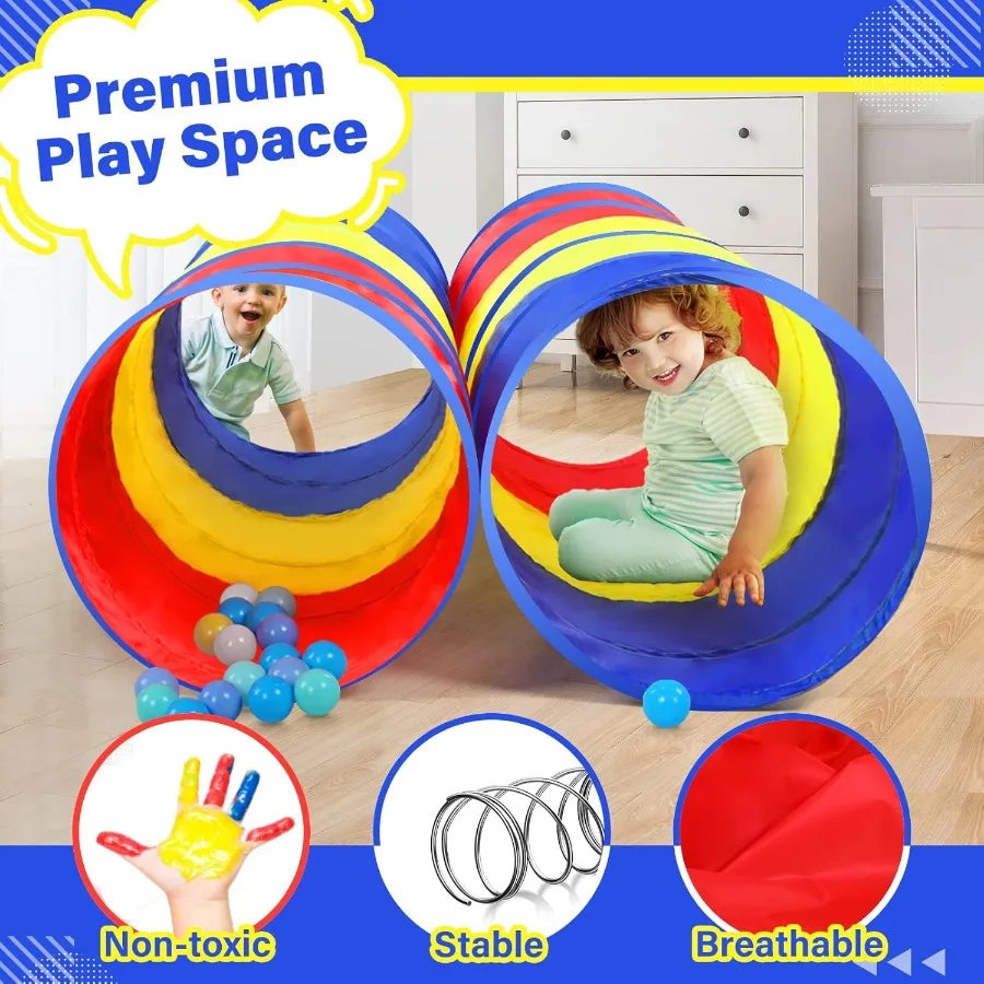 Túnel para criançasPop Up Play Túnel Tenda para bebês ou cães Brinquedos internos e externos para quintal Playset Classic 2 Pack Tunne