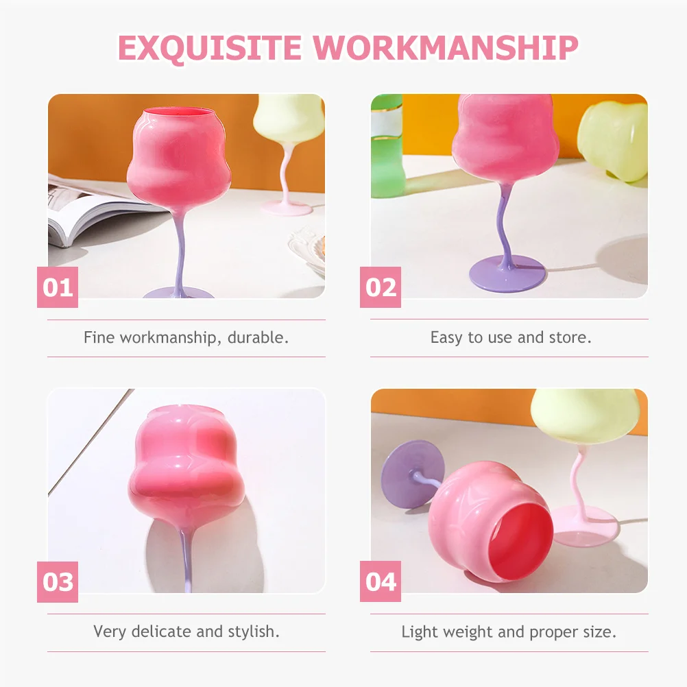 كأس وردي جميل ذو سطح أملس كوب كوكتيل تصميم فريد من نوعه أدوات شرب منزلية للحفلات ذات سعة معتدلة وقابلة لإعادة الاستخدام