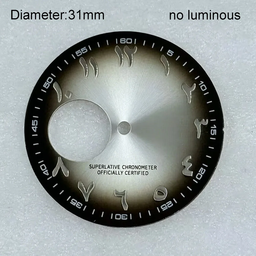 31mm NH38 S Logo Dial Ice Blue Pink Gold Open Heart Arabic S Dial for NH38 Movement NH38 Date_Just Skeleton Dial WatchMods