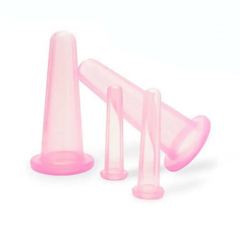 4 Pcs Facial Cupping Set Silicone Vacuum Cupping Cups Facial Cupping Anti Cellulite Beauty Tool for Face Cupping Massage