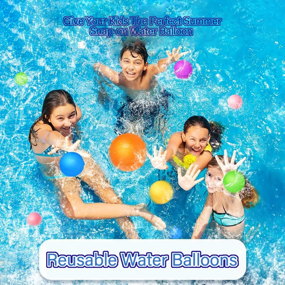 

12/24 Pcs Snap-On Water Balloon Pool Beach Water Toys for Boys and Girls Outdoor Summer Activities Entertainment for Children