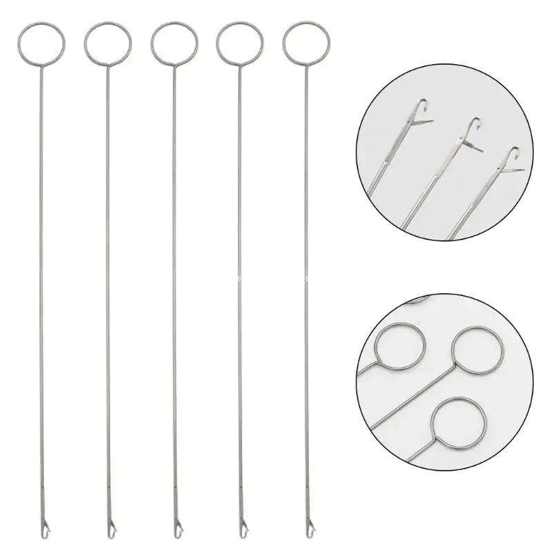 Stainless Steel Rings Turners Hook, Tweezers, for Making Belts Sweatpants