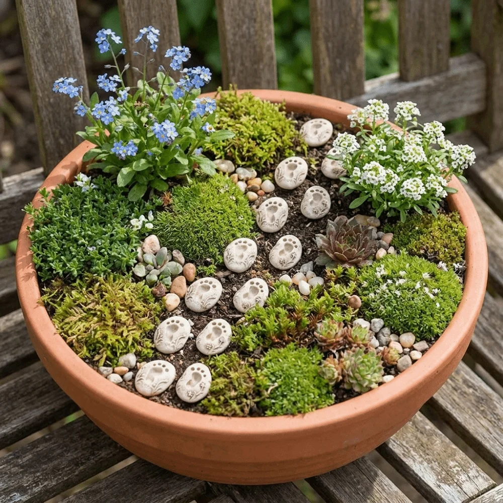 20PCS Resin Footprint Stepping Stones Decorative Small Footprint Paving Stones Realistic Texture