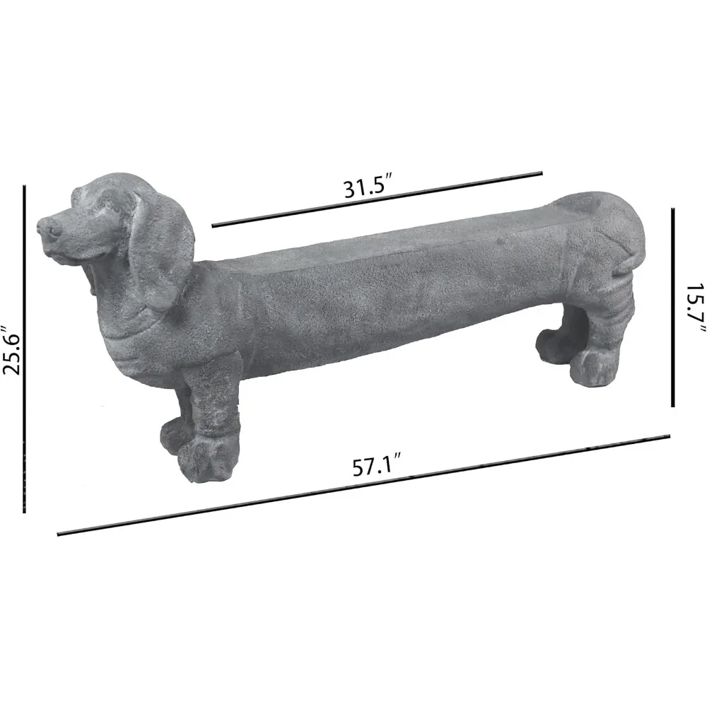 55,5''L statua psa rzeźba w kształcie psa stołek ławkowy do ogrodu na zewnątrz jamnik statua psa rzeźba akcesoria dekoracyjne