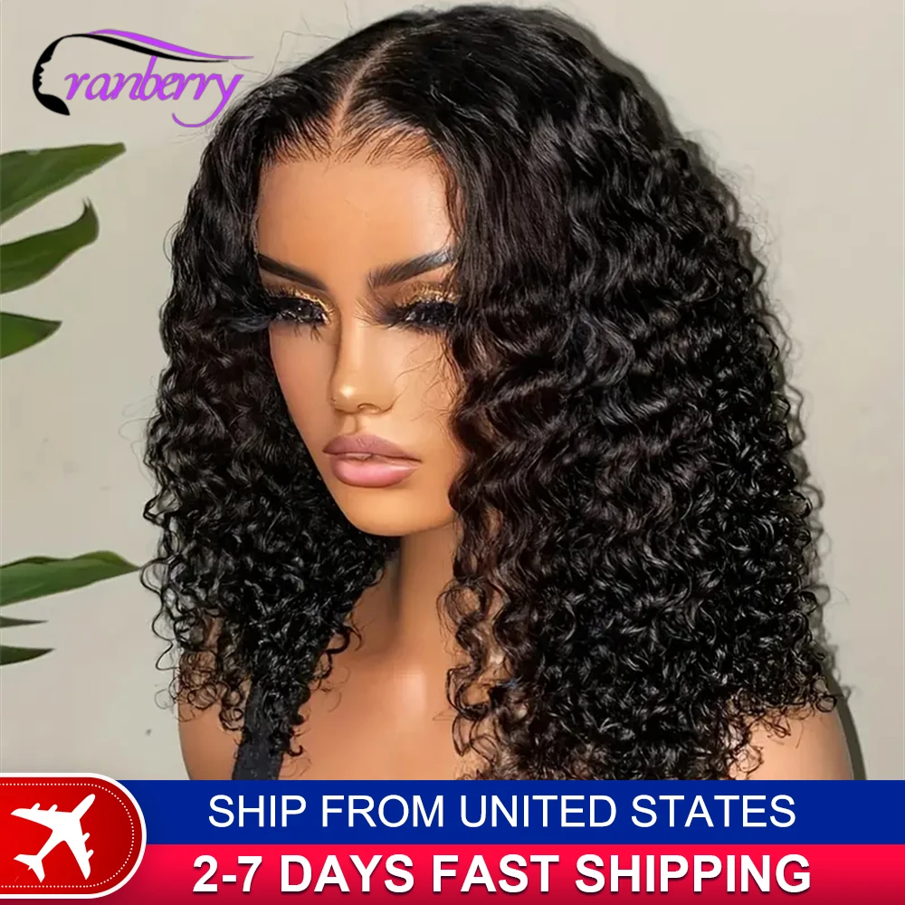 Human Hair Lace Wigs HD Transparent Water Wave Short Curly Bob Wig 13x4 Lace Frotal Wig Cranberry Hair 4x4 Lace Closure Wig