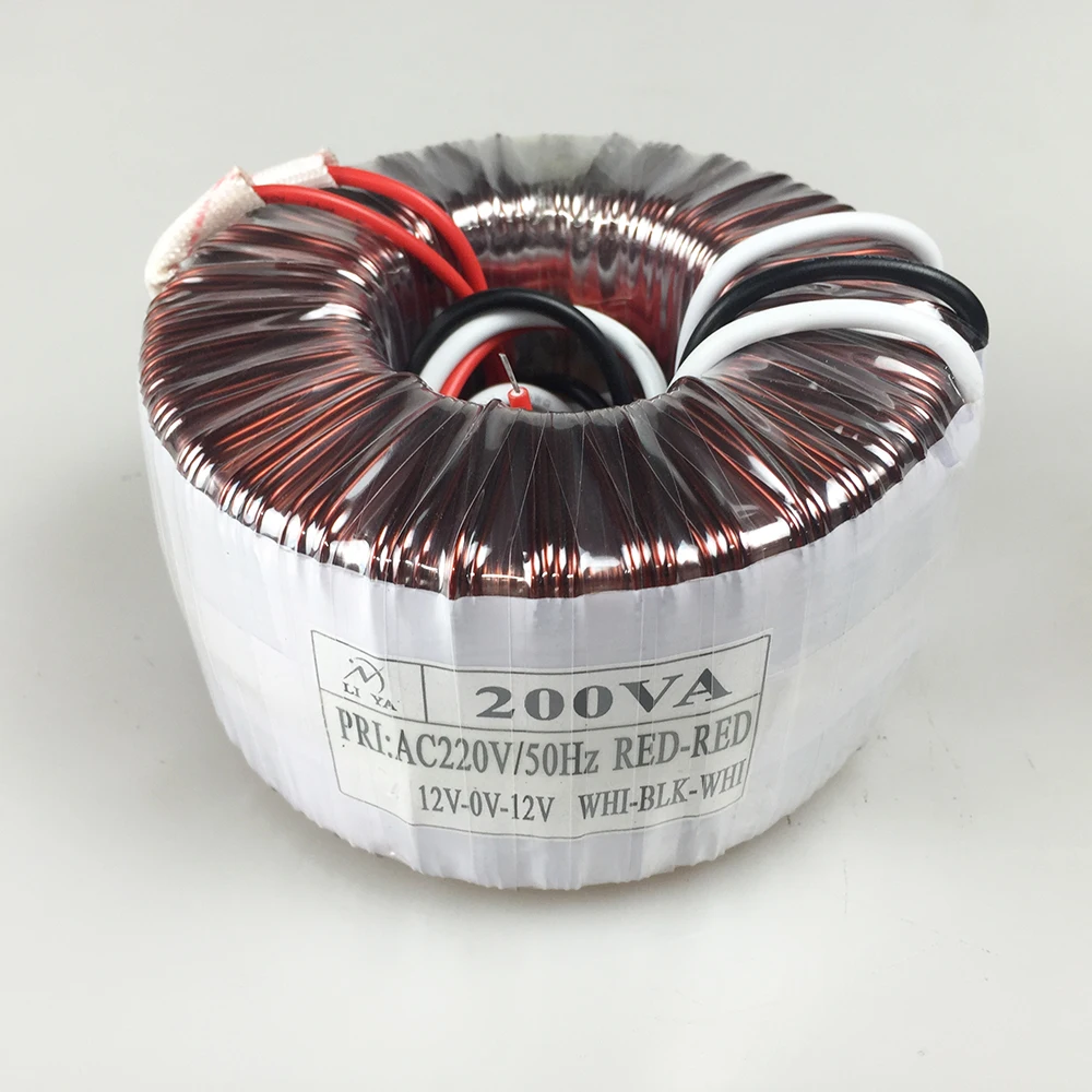 200W toroidal transformer 220V to dual 12V power amplifier transformer audio amplifier power supply can be customized