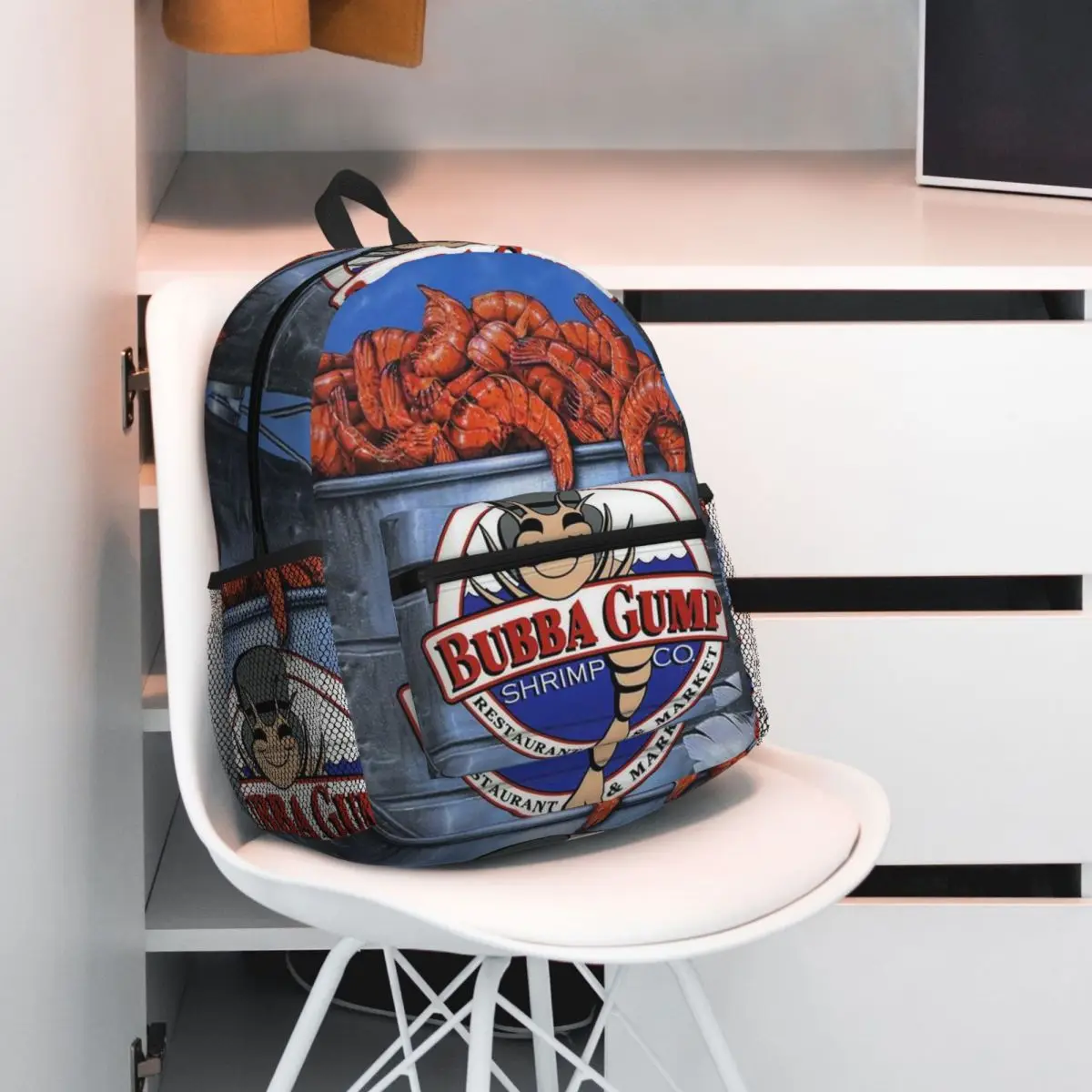 Bubba Gump Shrimp Forrest Movie Backpack Student BookBag Kids School Bag Laptop Shoulder Bags for Men Women