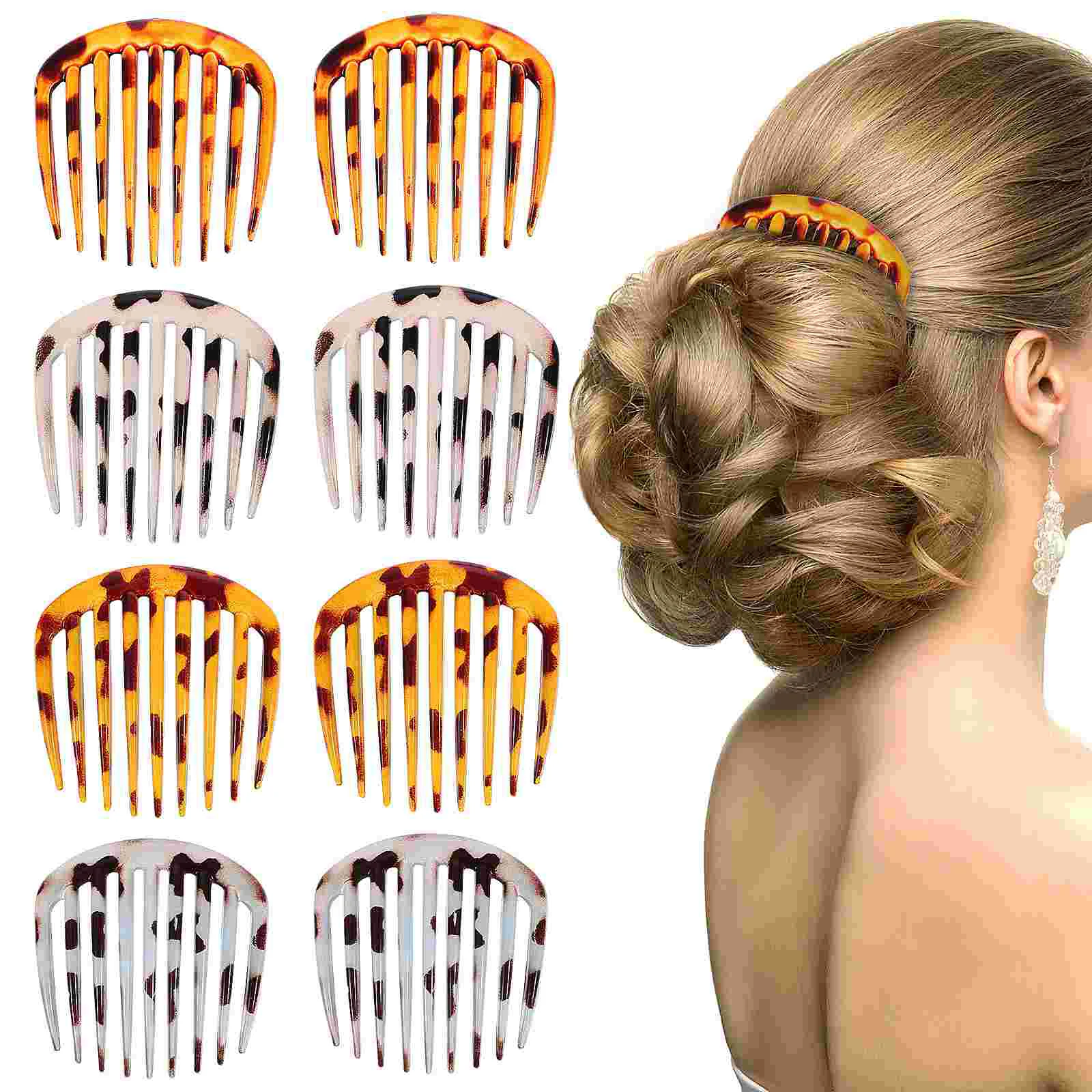 

8 Pcs Hair Combs for Women Side Accessories Barrettes French Thick Small Rectangle Decorative