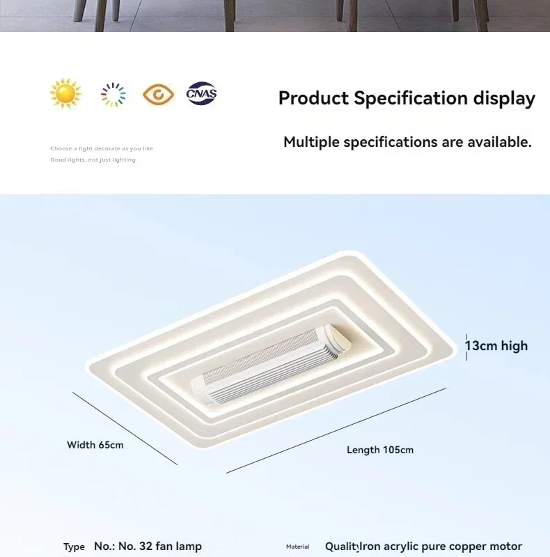 LED غير مرئية الخالية من الشفرة مروحة السقف الثريا ديكور المنزل الذكي لغرفة المعيشة غرفة نوم غرفة الأطفال مصابيح داخلية #5