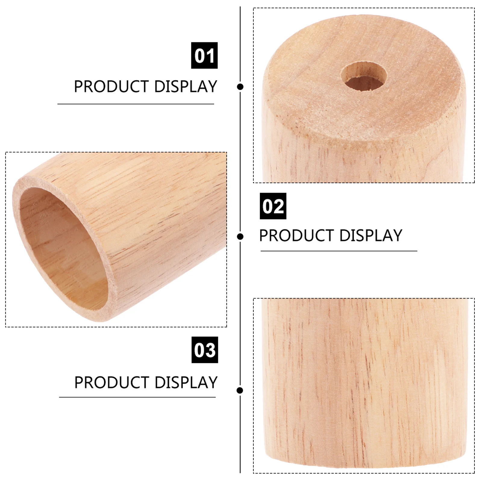 2 قطعة قضيب خشبي مجوف قضيب مجوف لليلة ضوء حامل الجدول ملحقات المصابيح خشب متين قاعدة مستديرة لوازم المصابيح