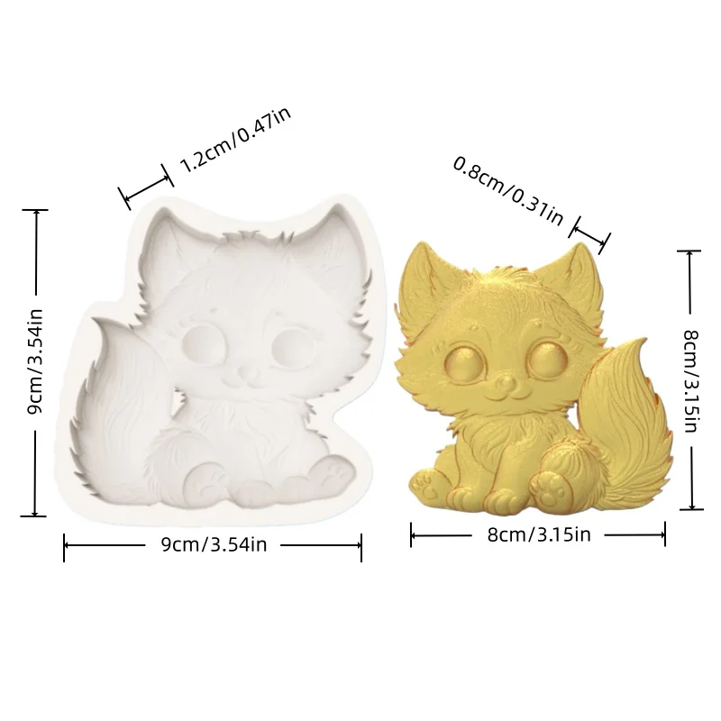 Sitting Posture Little Wolf Silicone Mold, Fondant Chocolate Homemade Silicone Mold