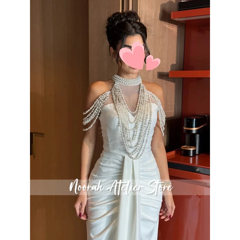 Vestido Oisslec elegante Vintage dulce marfil perlas sirena elegante personalizar ocasión Formal vestido de graduación vestidos de fiesta de noche