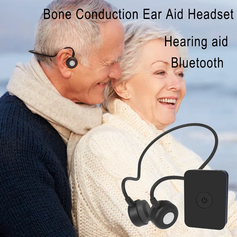 2024 New Bone Conduction Ear Aid Headset Elderly Deaf Assistance Wireless Bluetooth Headphones