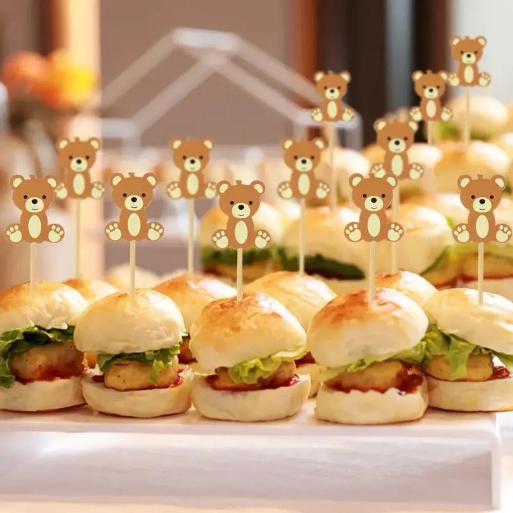 مسواك حلوى دب لطيف ، شوكة فواكه ، صالح الأطفال ، ديكور حفلة أعياد الميلاد ، علّابة كيك ، استحمام طفل ، ديكور زفاف ، 20-50