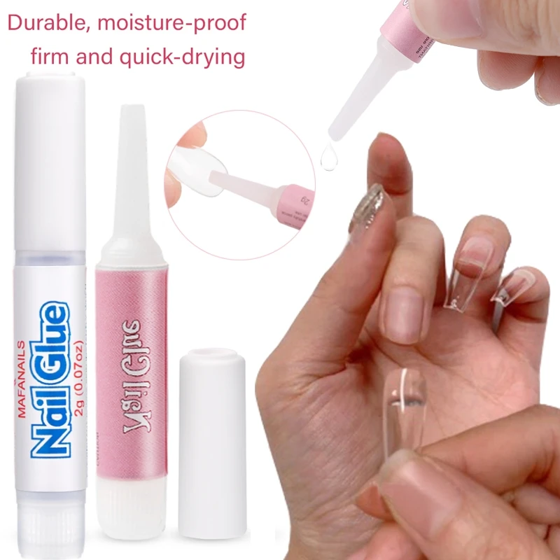 

1set Nail Art Glue Fast-Dry Adhesive Acrylic Art False Tips Professional Nail Tips Nail Rhinestone Glue Adhesive Nail Tool 2g