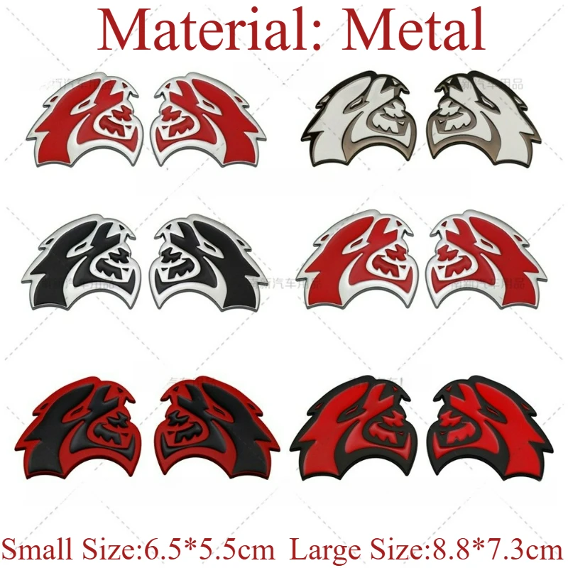 

1 Pair High-quality Modification 3D Metal Car Stickers Double Size Hell Cat Head Scratch Cover DIY Decorative Car Accessories