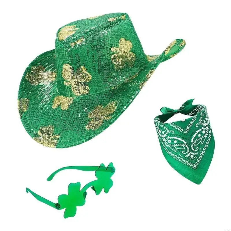 

Sequins Festival Hat Set Comfortable Green Hat Cultural Event Hat Party Headwear for Festivals and Gatherings
