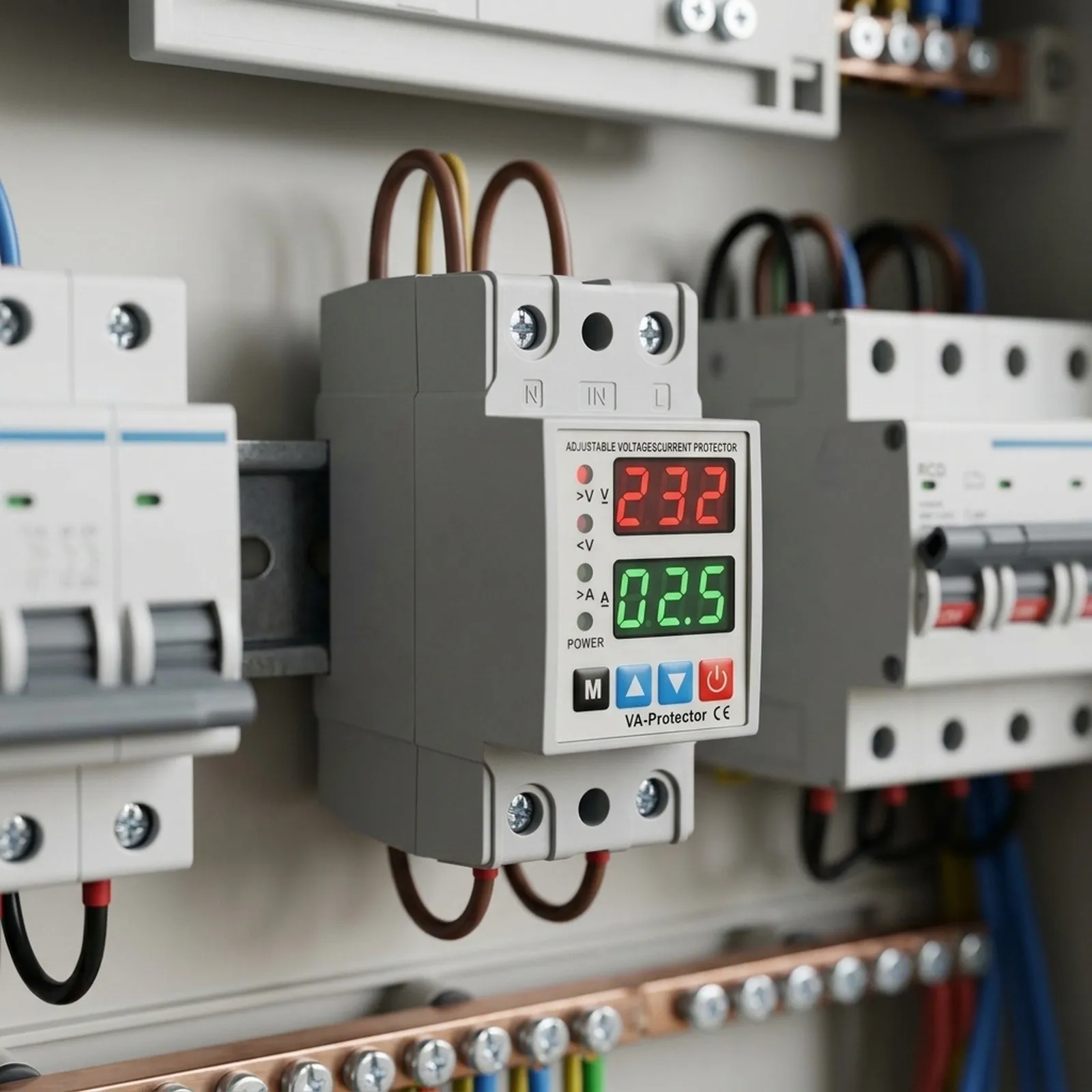 Self Resetting Digital for Circuit Breaker 40A to 63A with Adjustable Delay Protection for Home Electrical Systems