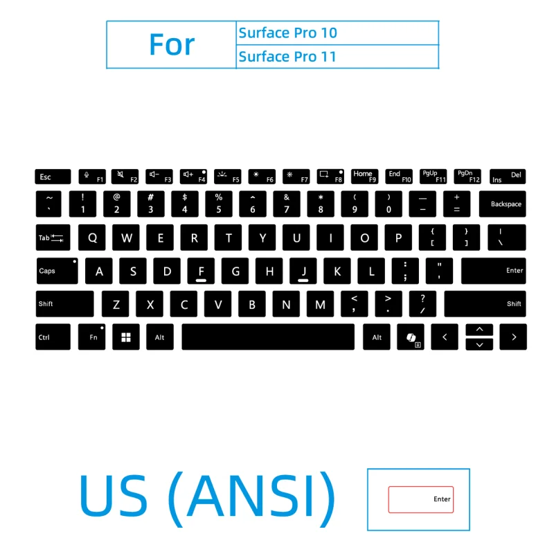 Keyboard stickers for Microsoft Surface GO1234 Pro 8, 9, and X, QWERTY Key Decals, Scratch-Resistant and Residue-Free PVC Labels view 6