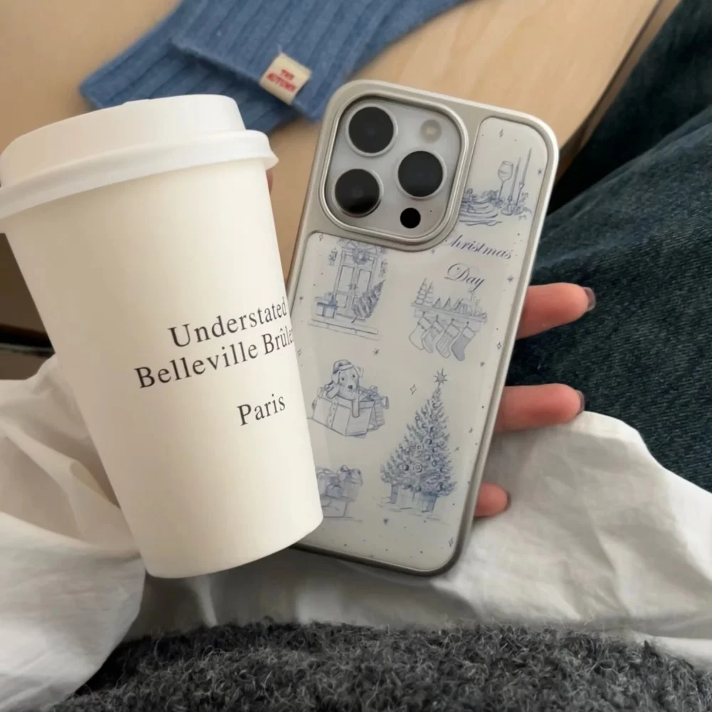 عيد الميلاد رسم الشتاء فيبي مطلي الراتنج الصب جراب هاتف آيفون 17 الهواء 16 برو ماكس 15 14 زائد 13 12 11 الغطاء الخلفي