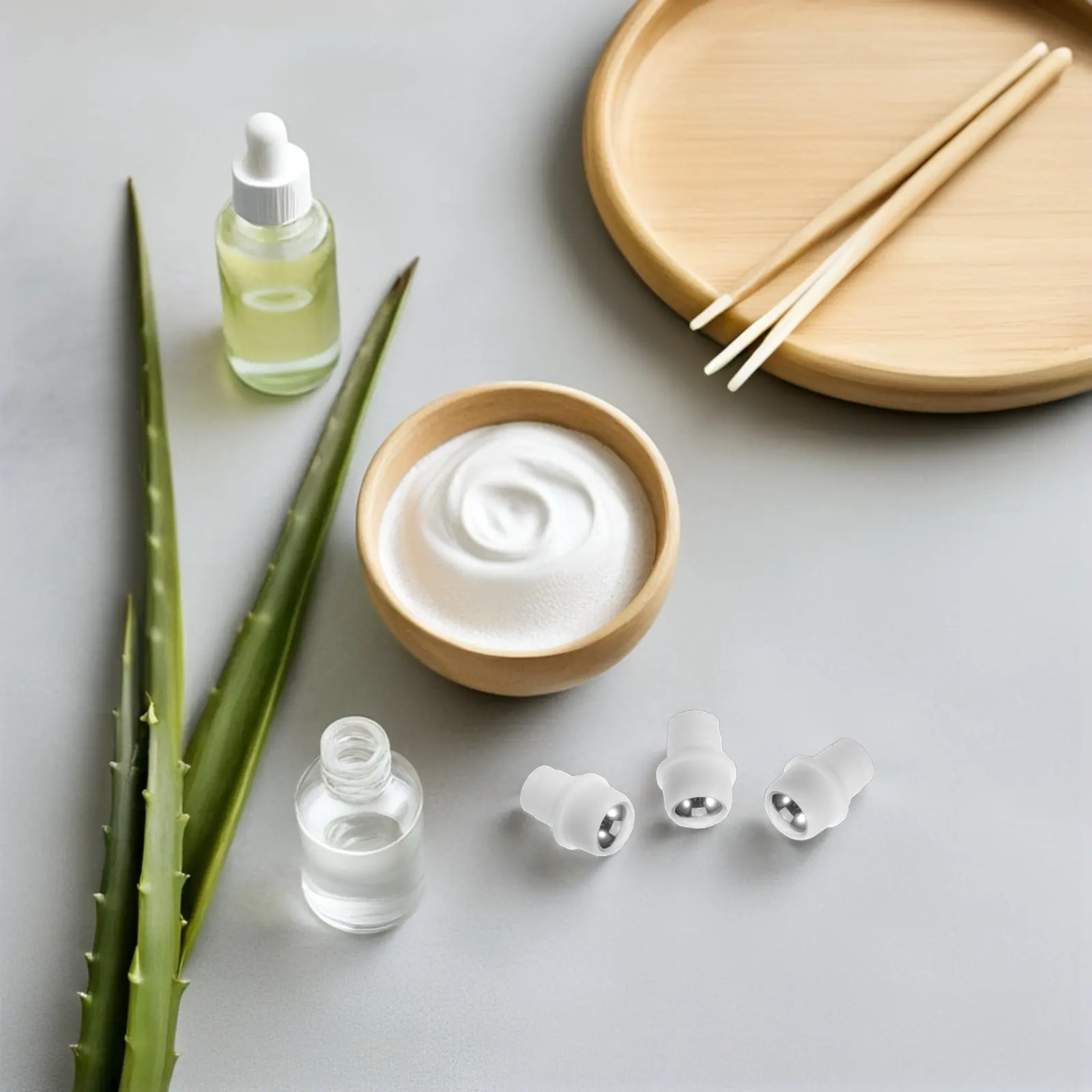 50Pcs Essential Oil Roller Balls Leakproof Steel Roller Ball Inserts Refillable Perfume Bottle Caps Roll on Applicator Tops