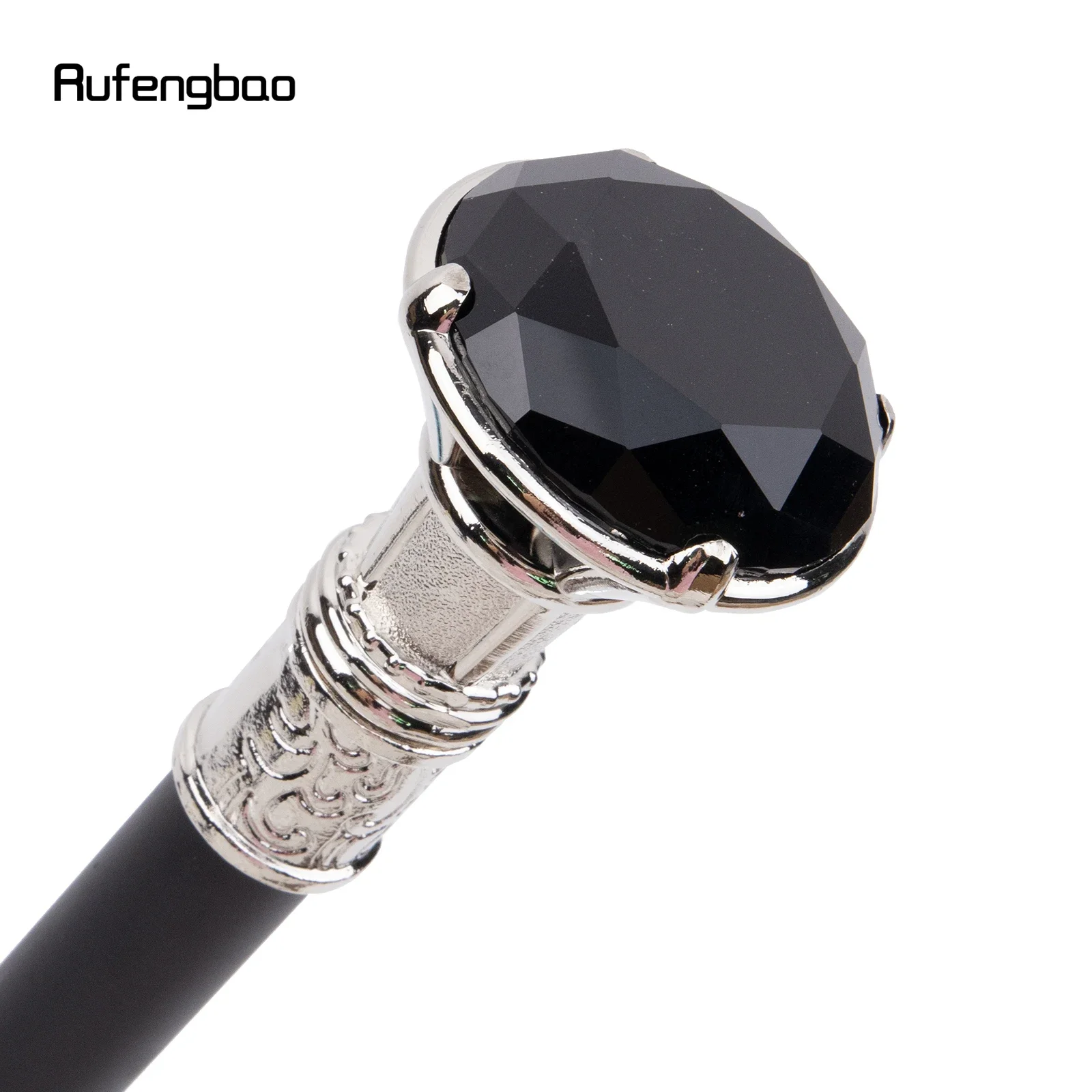 Black Diamond Type White Walking Stick Fashion Decorative Walking Cane Gentleman Elegant Cosplay Cane Knob Crosier 93cm