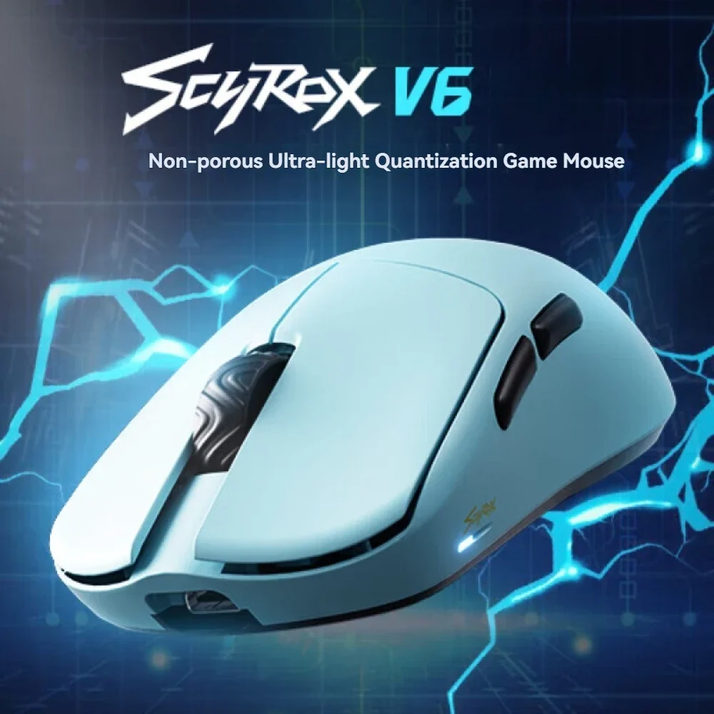 SCYROX V6 Mouse 2.4g Wireless Pixart3950 80000Hz 30k DPI Lightweight Custom Ergonomic High Performance FPS Gaming Mouse Valorant