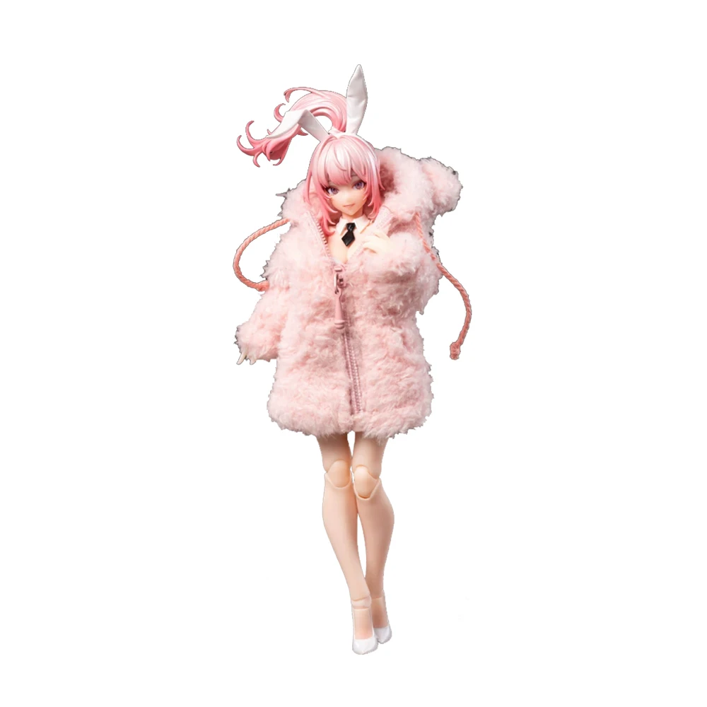 

Оригинальная одежда для кукол Snail Shell 1/12: Пальто из светло-розовой пушистой ткани для куклы-машинки General