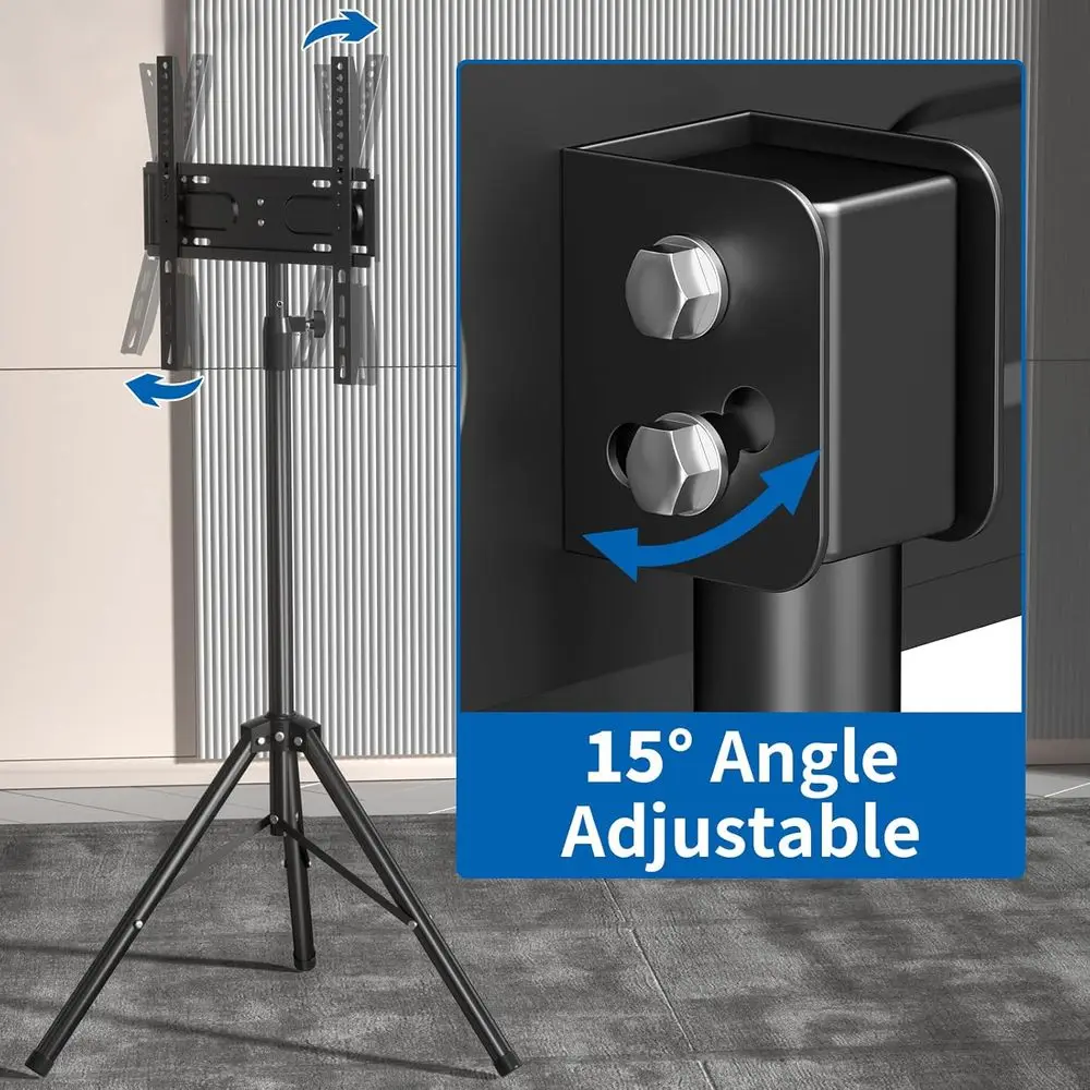 حامل ثلاثي القوائم للتلفزيون المحمول مع حامل أرضي لشاشة LCD LED المسطحة مقاس 32 إلى 55 بوصة #4