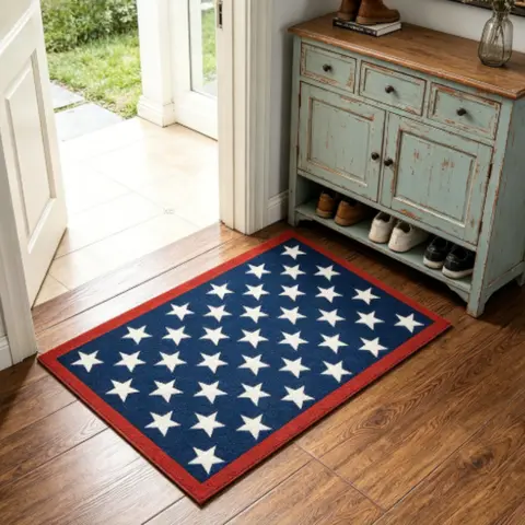 Patriotic American Flag Door Mat 4th July for Bedroom Living Room Kitchen Absorbent Non Slip Home Decor Multiple Sizes