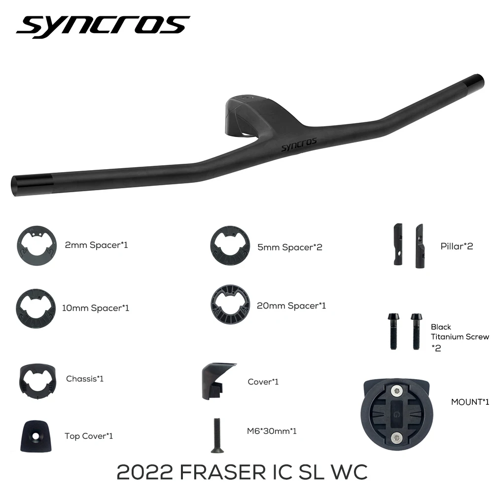 

SYNCROS FRASER IC SL WC For Sparks Frame 740MM -20° Full Carbon Fibre Integrated Cockpit MTB Handlebar Titanium screws