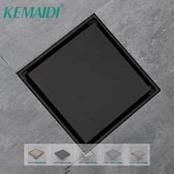 KEMAIDI 10*10cm Floor Drains Stainless Steel Square Shower Floor Drains Tile Insert Drain Channel Bathroom Kitchen Waste Grate