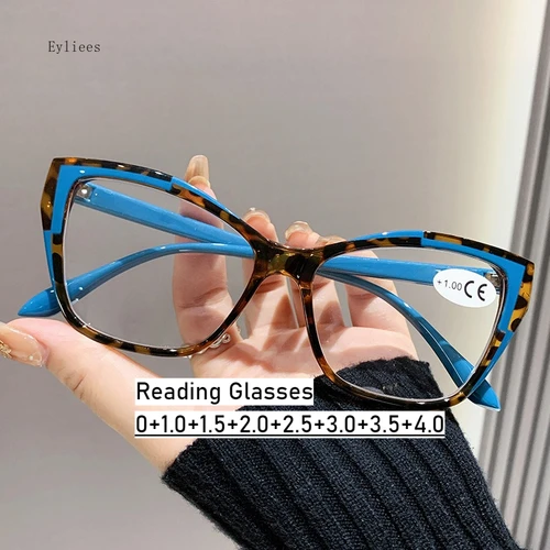 Nuevas y elegantes gafas de lectura ultraligeras Unisex, diseño de ojo de gato de lujo, prescripciones para miopía, presbicia transparente para hombres y mujeres